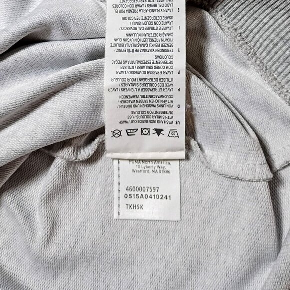 PUMA Women’s L Gray White Graphic Logo Athletic Pullover Sweatshirt Sportwear - Picture 10 of 12